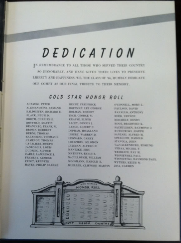 1946 HHS Yearbook Dedication